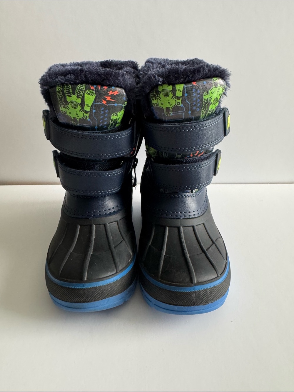 Kids Navy Blue Astronaut Winter Boots